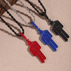 New Fashion Skew Head Tag Stainless Steel Pendant Necklaces for Men Women Wholesale Hip Hop Jewelry