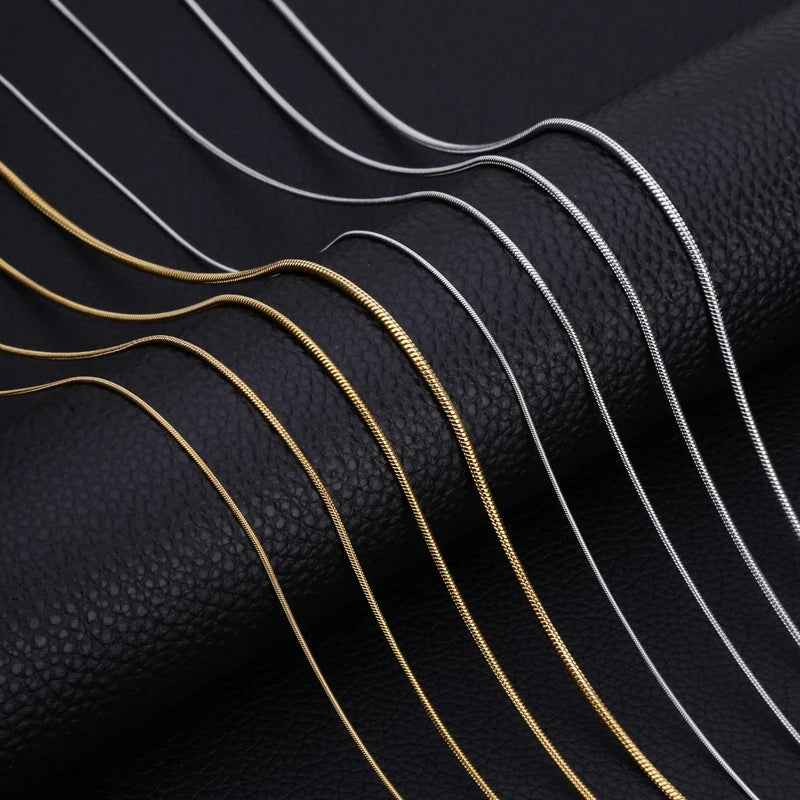 HIYEE Stainless Steel Snake Chain Necklace Chains for DIY for Women Jewelry Making Findings Pendants Lobster Clasps