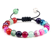 Natural Tiger Eye Stone Braided Beaded Bracelet, Adjustable