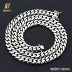 Gold Cuban Chain Necklace 10MM Smooth 18K