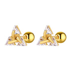 Iced Out Triangle Zircon Stud Earrings — SS