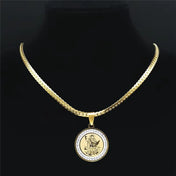 Iced Out Expedite Archangel Pendant Necklace — Stainless Steel
