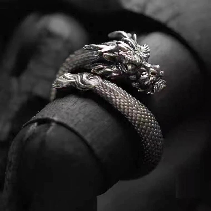 Tibetan Dragon Scale Ring — Stainless Steel