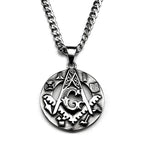 Steel Pendant Vintage Masonic Freemason Symbol