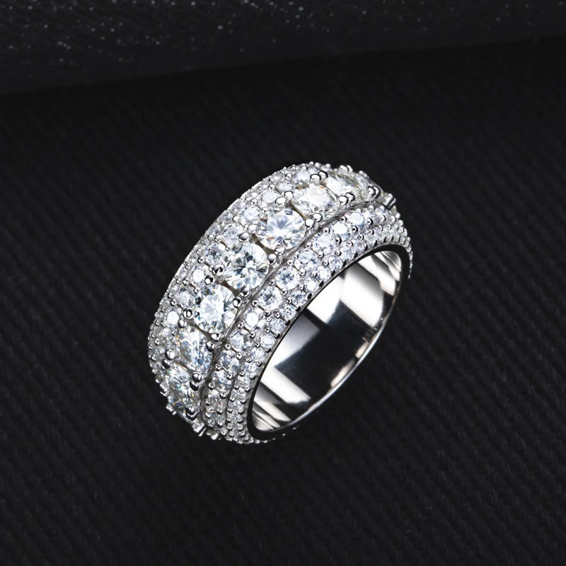 Iced Out Diamond Ring — 925 Silver