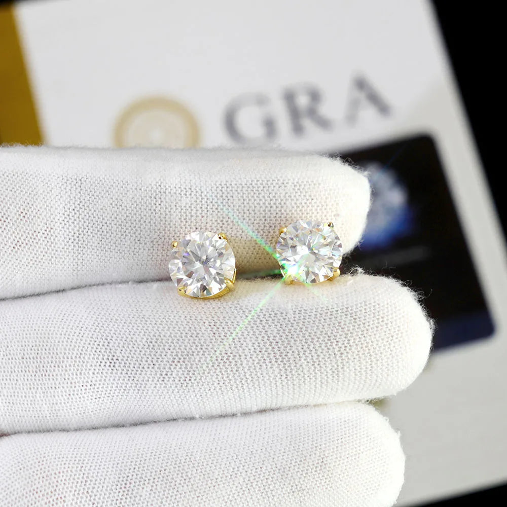Moissanite Earring 925 Silver 10MM Round Cut