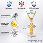 Iced Out Zircon Cross Pendant — Stainless