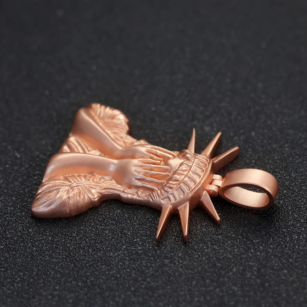 Rose Gold Statement Pendant Necklace 45MM
