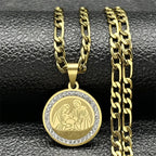 Iced Out Jesus Cross Gold Pendant Necklace