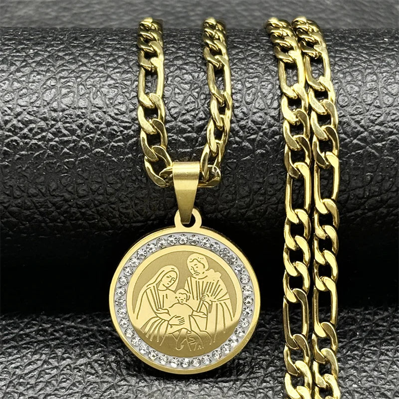 Iced Out Jesus Cross Gold Pendant Necklace