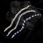 Silver Iced Out Leaf Bracelet Zirconia