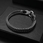 New Trend Personality Weaving Stainless Steel Metal Chain Stereo Engraving Two-headed Snake Bracelet for Men Women