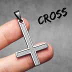 Inverted Cross Pendant — Stainless Steel