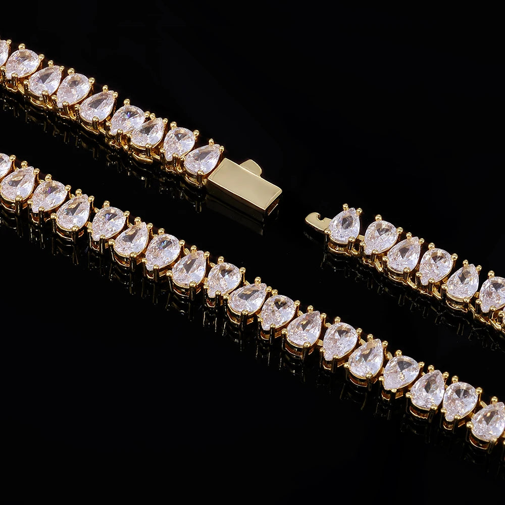 Tennis Bracelet Stainless Steel 6MM Teardrop CZ