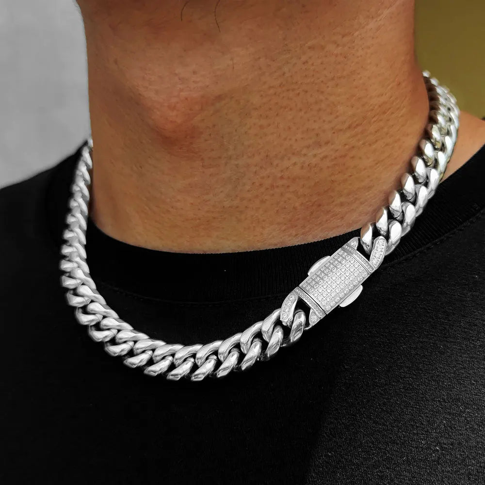 Stainless Steel Cuban Chain Necklace Miami 12MM