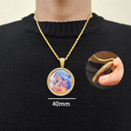 Iced Out Photo Pendant Necklace Stainless Steel