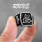 Viking Steel Ring 316L Rune Waterproof Anti-fading