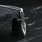 Vintage 316L Stainless Steel Good Polished Gothic Arriw Celtic Knot Pendant Necklace For Man Amulet Jewelry Boyfriend