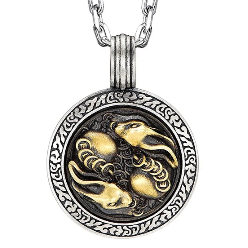 Original Van Gogh sunflower sunflower men's necklace high sense pendant nautical compass retro fashion trend pendant