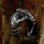 Gothic Snake Hand Bones Ring — Stainless Steel
