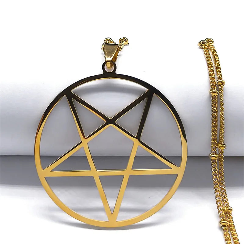 Pentagram Witchcraft Chain Necklace — Stainless Steel