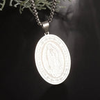 Stainless Steel Christian Virgin Mary Pendant Our Lady of Guadalupe Necklace Women's Religious Lucky Amulet Jewelry Gift