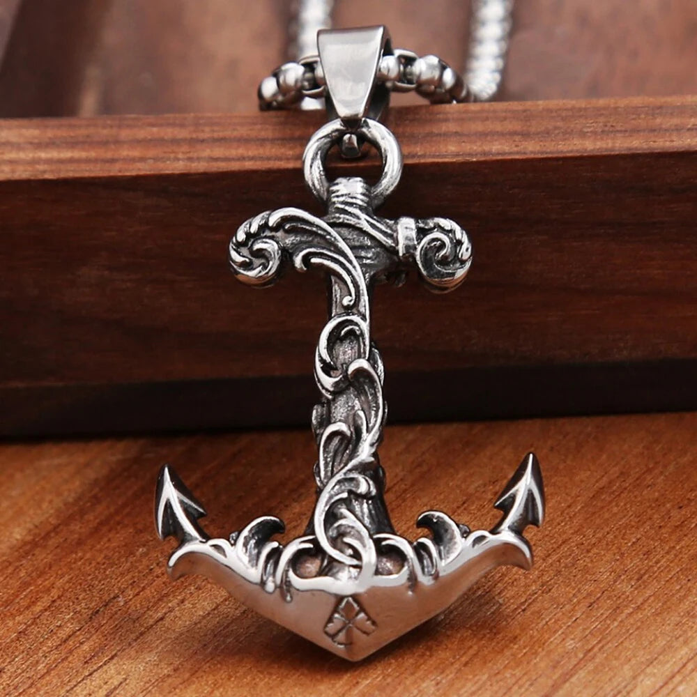 Viking Anchor Pendant — 316L Stainless Steel