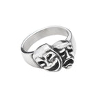 Steel Ring Vintage 316L Stainlesss Cry Smile