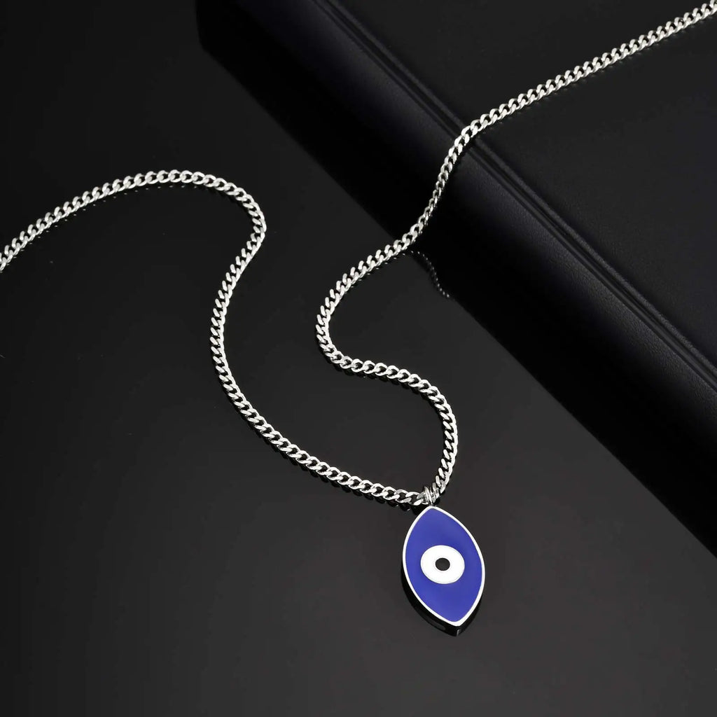 Evil Eye Pendant Necklace — Stainless Steel