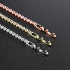 Fashion 2.5mm Zirconia Tennis Bracelet for Women Crystal Charm Designer Tennis Thin Chain Bracelet on Hand Wedding