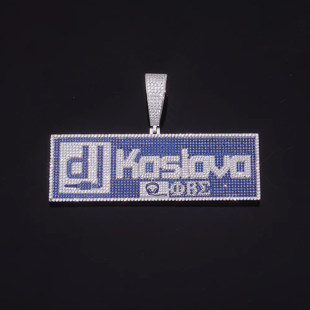 Iced Out Letter Pendant Necklace 925 Silver