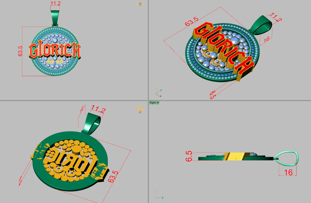 Iced Out Name Number Pendant 3D CZ