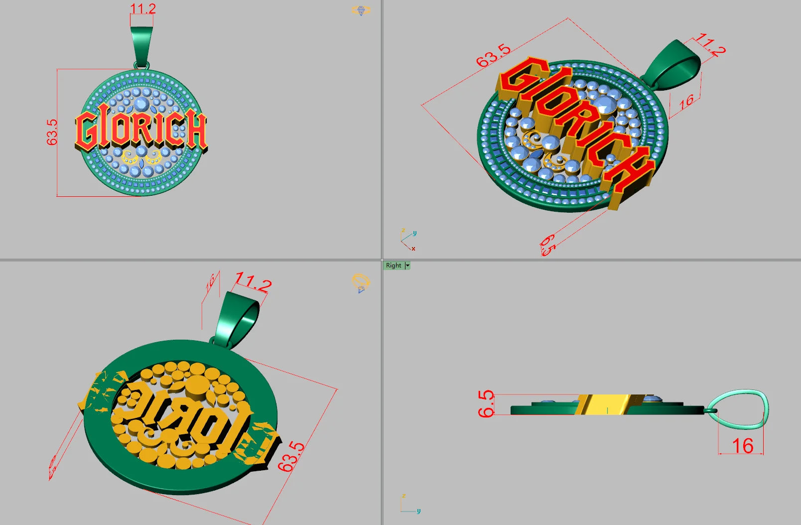 Iced Out Name Number Pendant 3D CZ