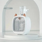 TINSOL USB Mini Air Conditioning Fan, Humidifier Desktop Fan Spray Electric, 1200mAh, Three Gear Air Conditioning