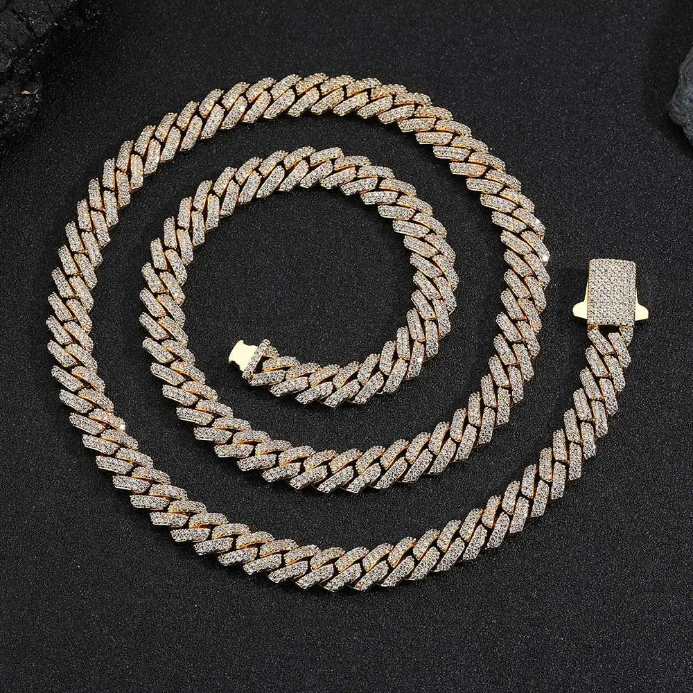 Iced Out Cuban Chain Necklace Stainless Steel 8MM