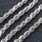 Two-Tone 925 Silver Rope Chain Necklace 3/5MM PVD