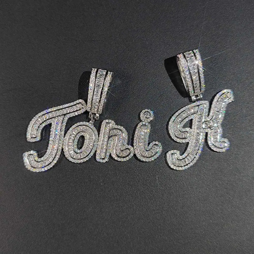 Iced Out Letter Initial Necklace Name