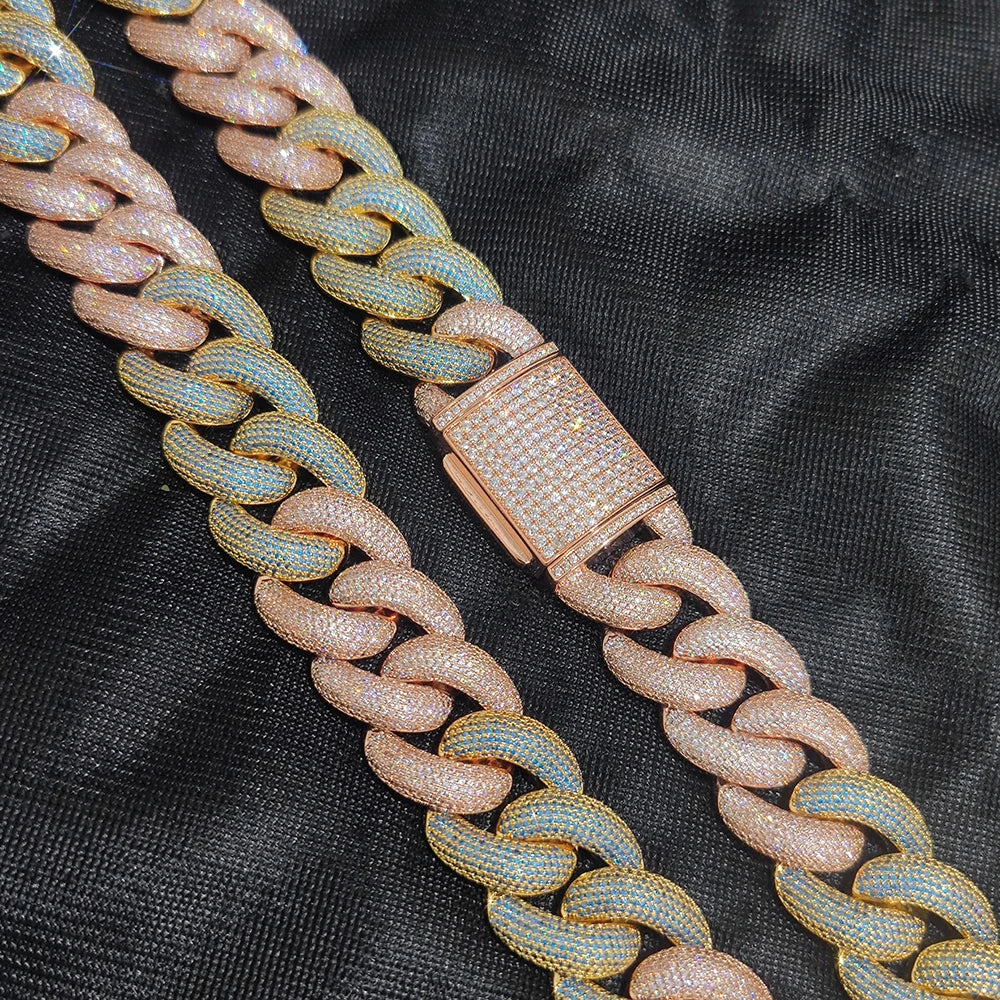 Iced Out Cuban Necklace Stainless Steel 25MM