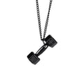 Silver Minimal Dumbbell Pendant Necklace