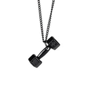 Silver Minimal Dumbbell Pendant Necklace