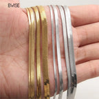 Herringbone Snake Chain Necklace — Gold