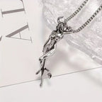 Gothic Succubus Pendant Necklace — Silver