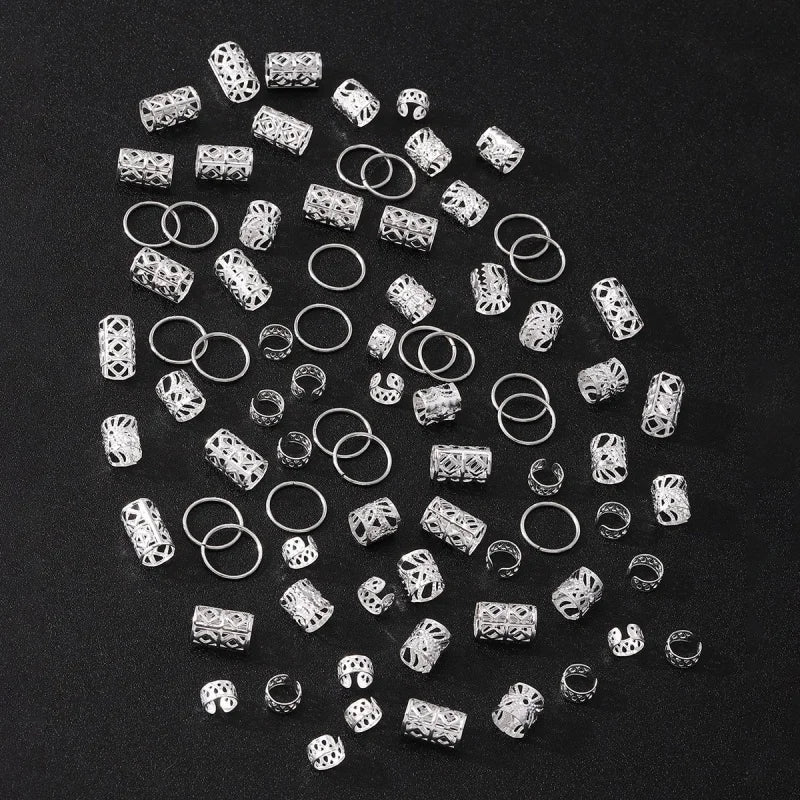 80-Piece Dreadlock Tube Hair Beads for Braids