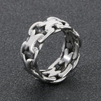 New Fashion Stainless Steel Gloosy X-shaped Hollow Ring for Men