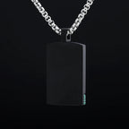 Cool 316L Stainless Steel Fashion Rectangle Black Colour With Stone Pendant Necklace For Man Women Party Gift Fashion Jewelry