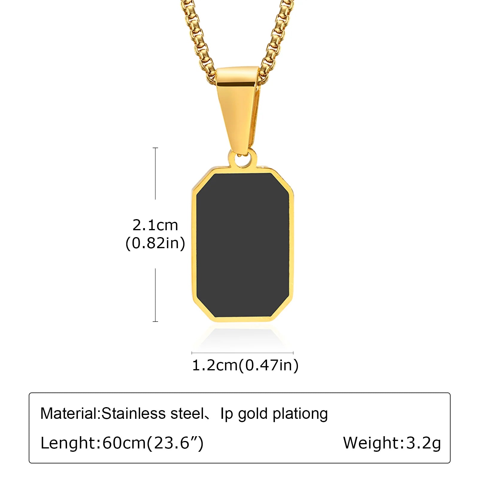 Men's Stylish Gold Color Necklace, Stainless Steel Geometric Cross Pendant Necklace, Vintage Fashion Jewelry Gift to