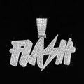 New Hip Hop Flash Lightning Large Letter Pendant Necklace With 13mm Cuban Chain Letters Necklaces For Men's Women Rapper Jewelry