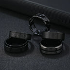 Roman Numeral Spinner Ring Set — Stainless Steel