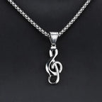 Gold Music Notation Box Chain Pendant Necklace