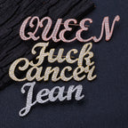 Iced Out Letter Name Pin Brooch Rose Gold